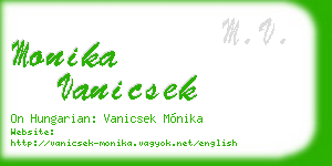 monika vanicsek business card